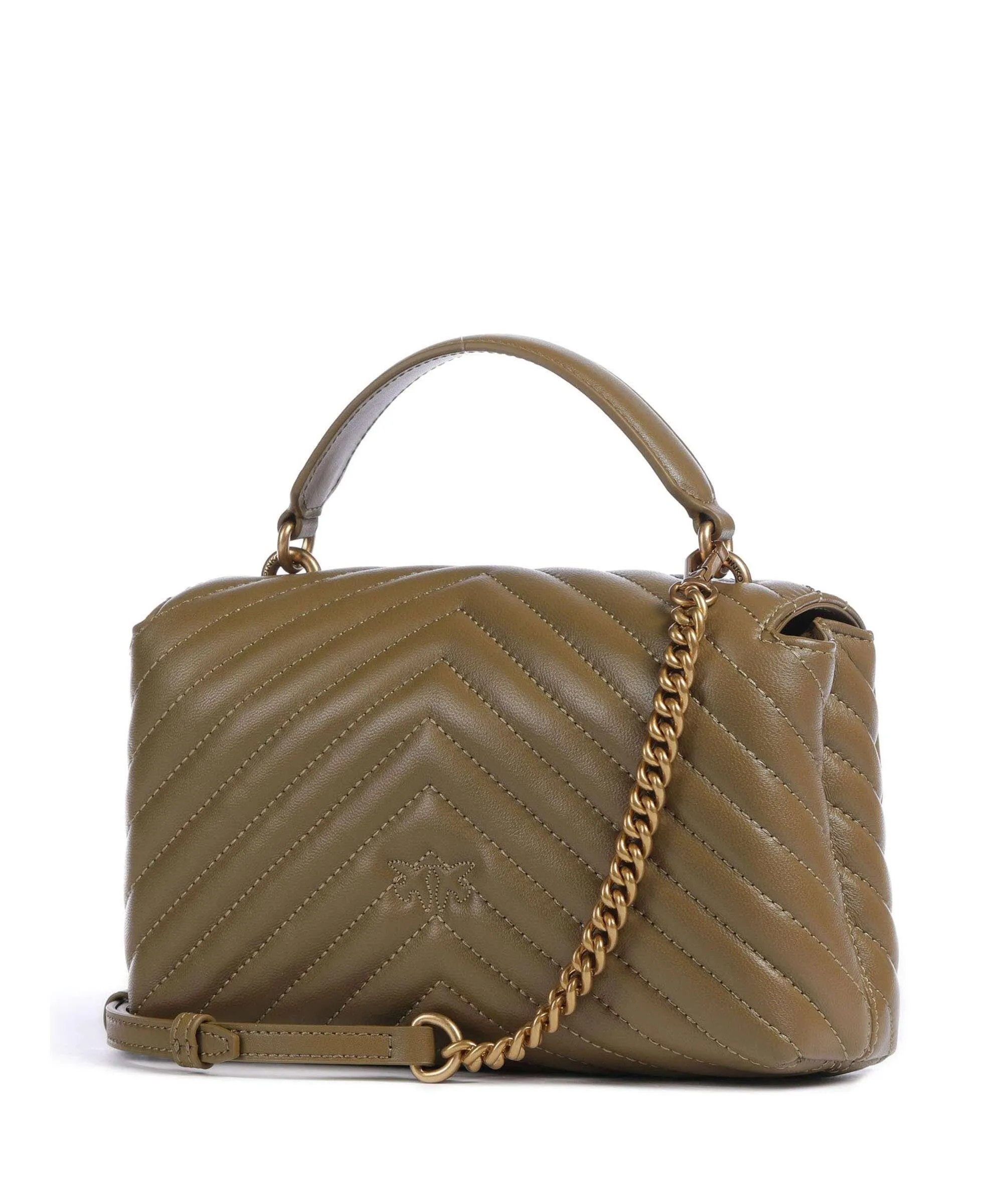  Pinko Love Lady Puff Mini Borsa a tracolla pelle di pecora verde-oliva  