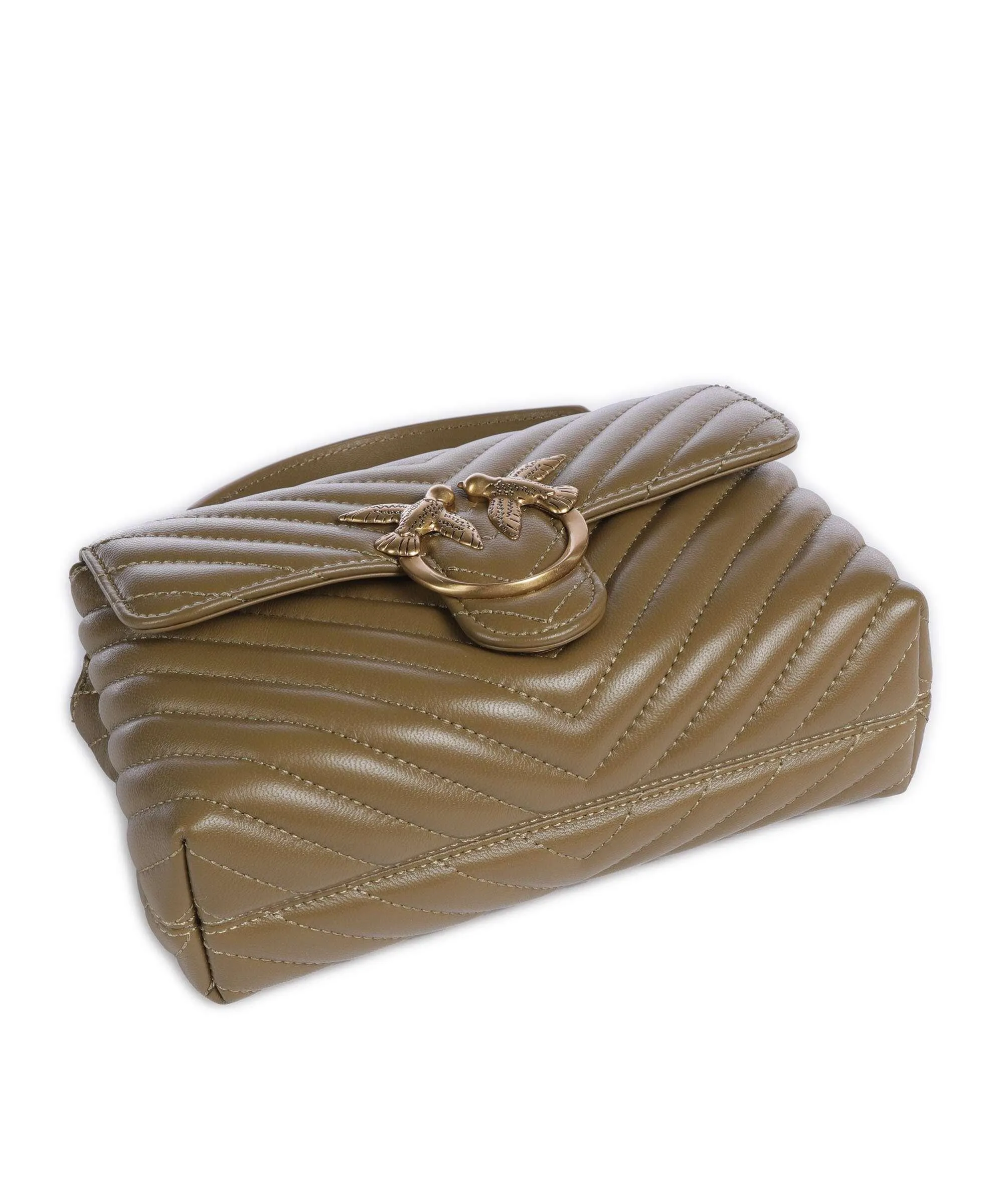  Pinko Love Lady Puff Mini Borsa a tracolla pelle di pecora verde-oliva  
