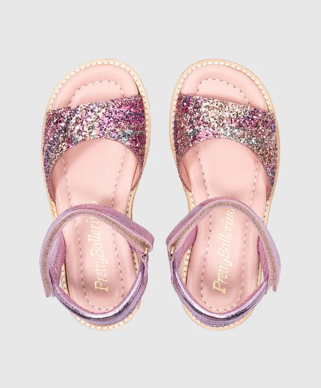 Pretty Ballerinas Sandali combinati viola per bambini Esti con glitter 49896