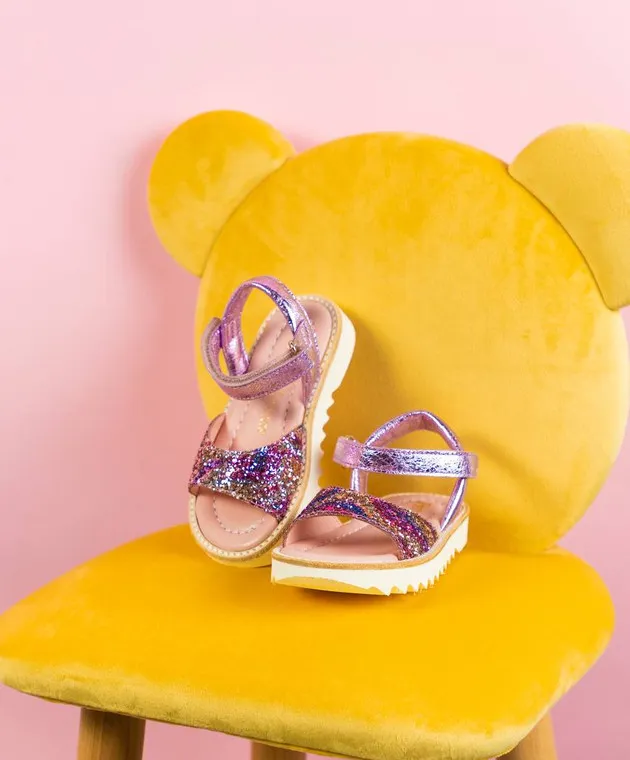 Pretty Ballerinas Sandali combinati viola per bambini Esti con glitter 49896