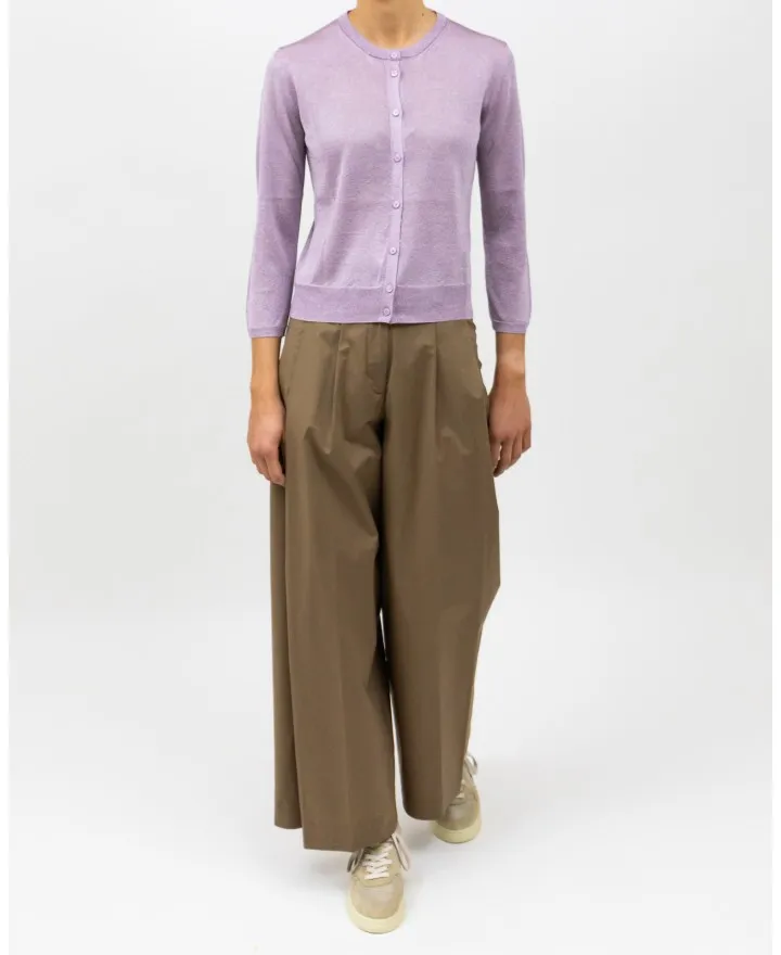Roberto Collina - Cardigan Coreana Lilla Donna