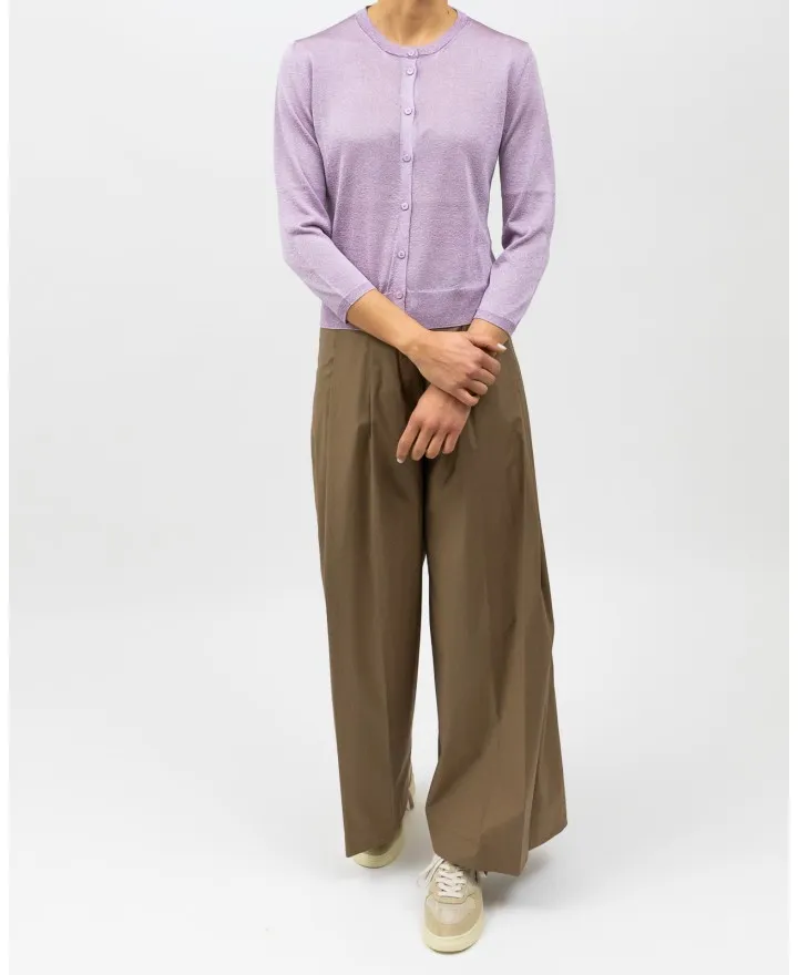 Roberto Collina - Cardigan Coreana Lilla Donna