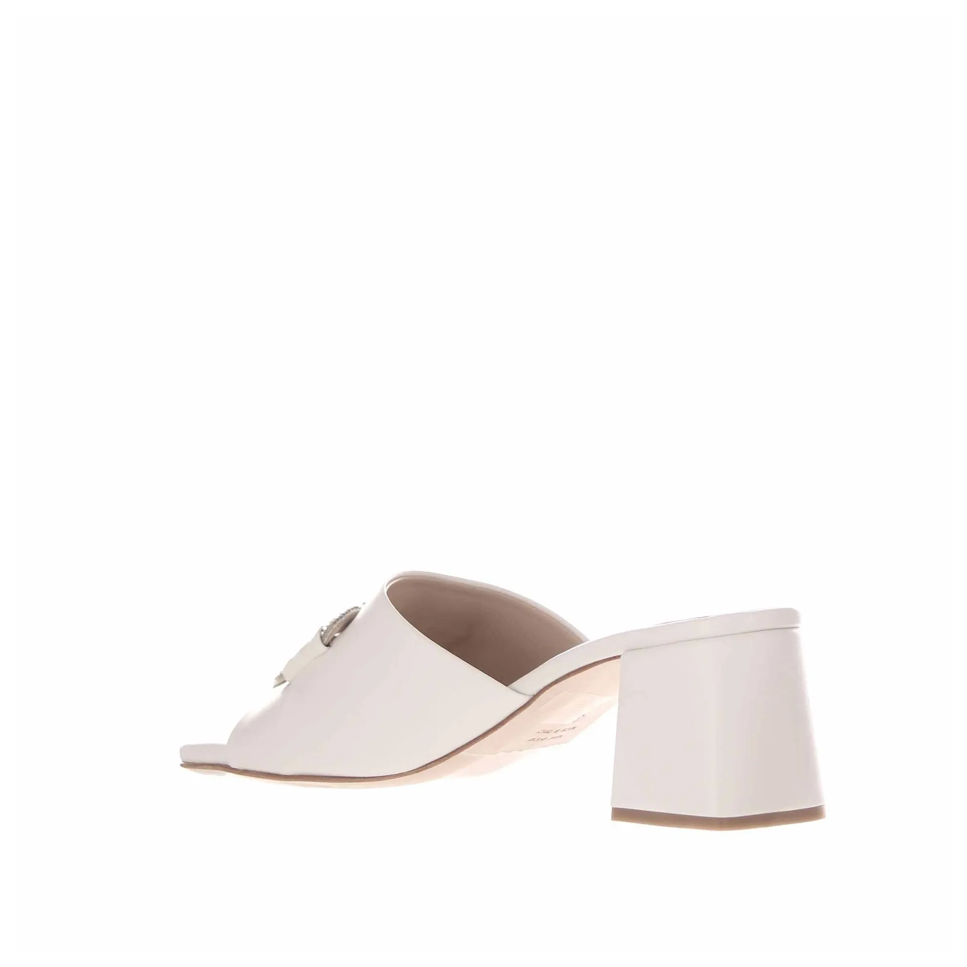 Sabot in nappa con decorazione di strass