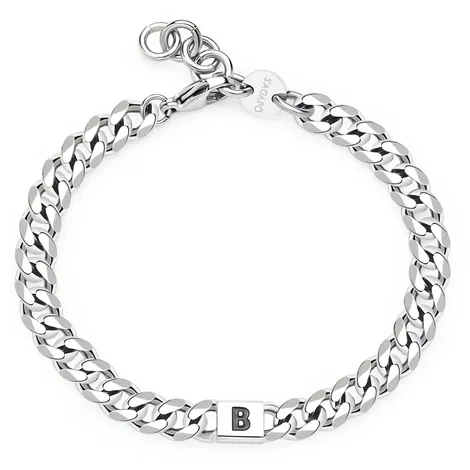 SAGAPO Bracciale in acciaio sagapò monogram con lettera b