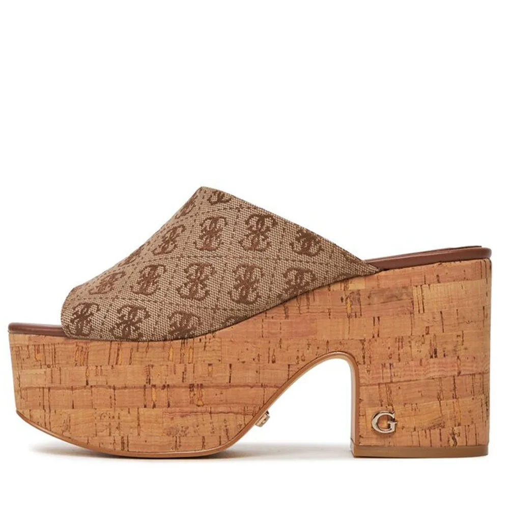 Sandali Donna GUESS con Tacco Linea Yaki Colore Beige - Brown