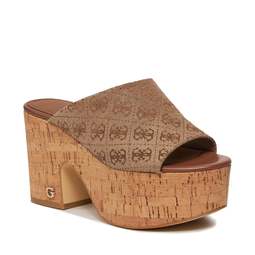 Sandali Donna GUESS con Tacco Linea Yaki Colore Beige - Brown