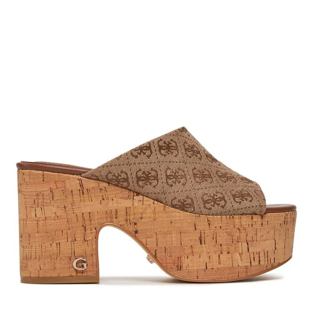 Sandali Donna GUESS con Tacco Linea Yaki Colore Beige - Brown