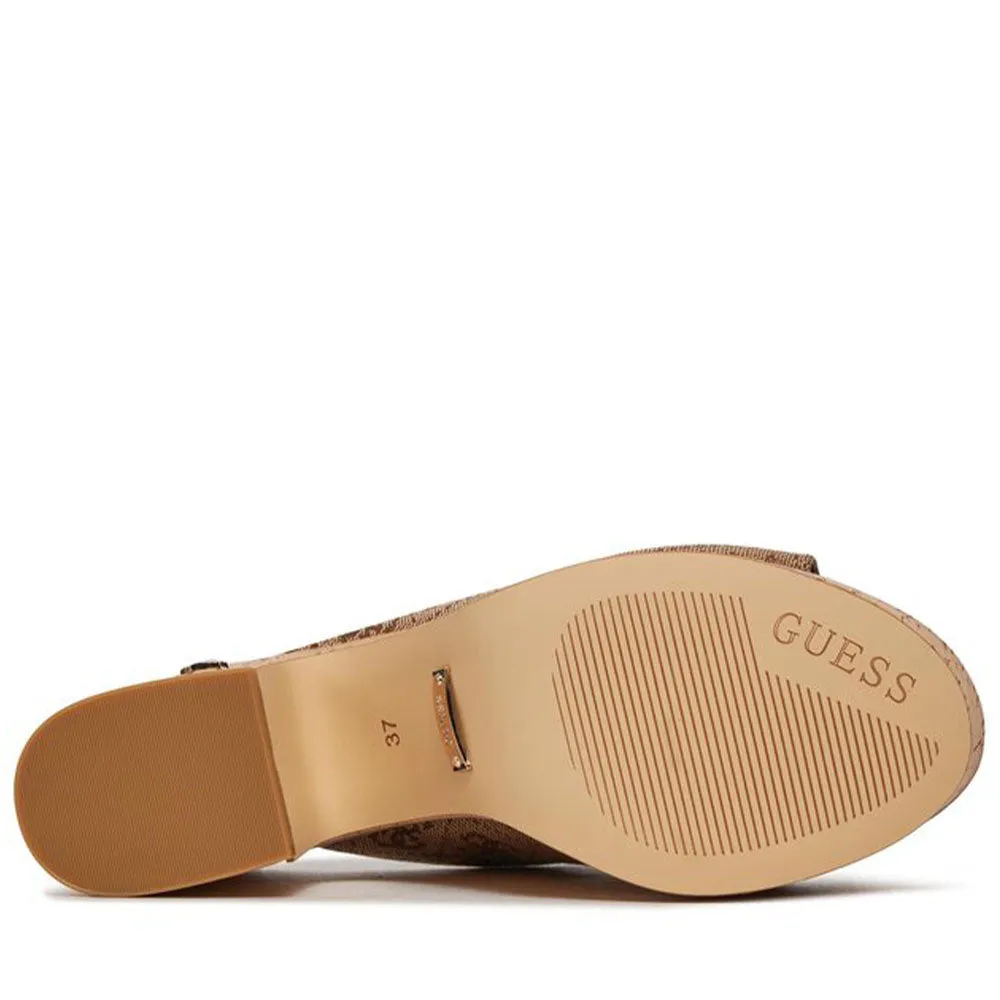 Sandali Donna GUESS con Tacco Linea Yaki Colore Beige - Brown