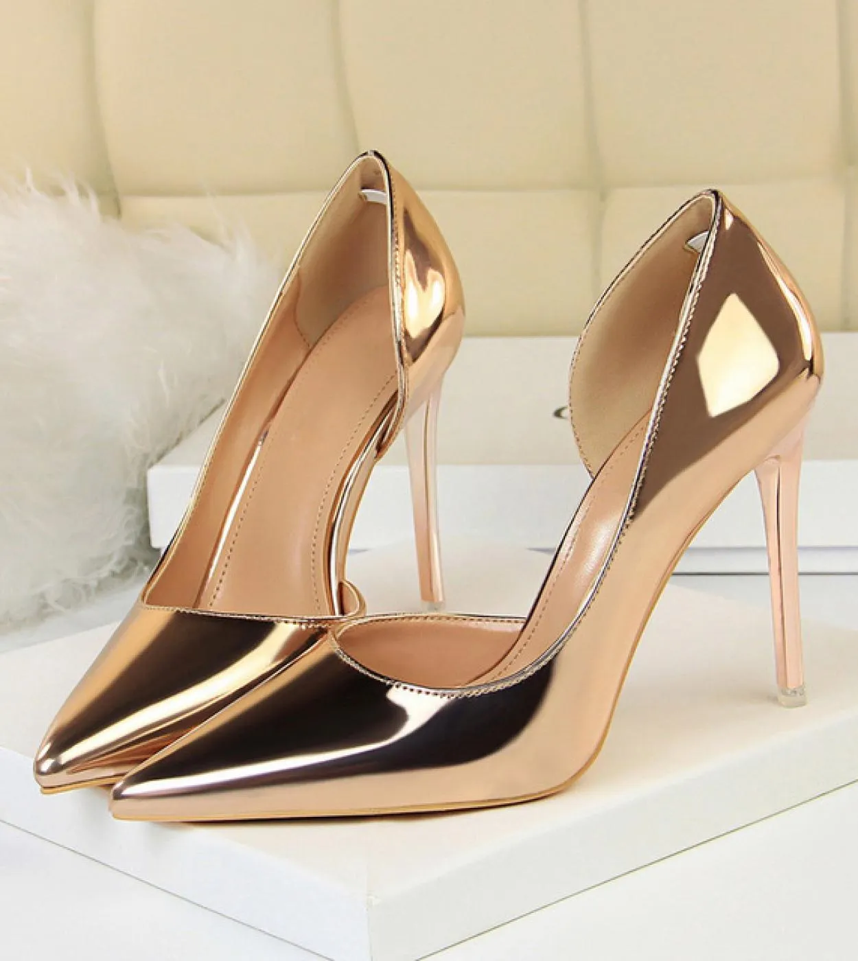Scarpe con tacco alto da donna 2022 Scarpin oro Scarpe con tacco alto da donna Scarpe con tacco alto da donna