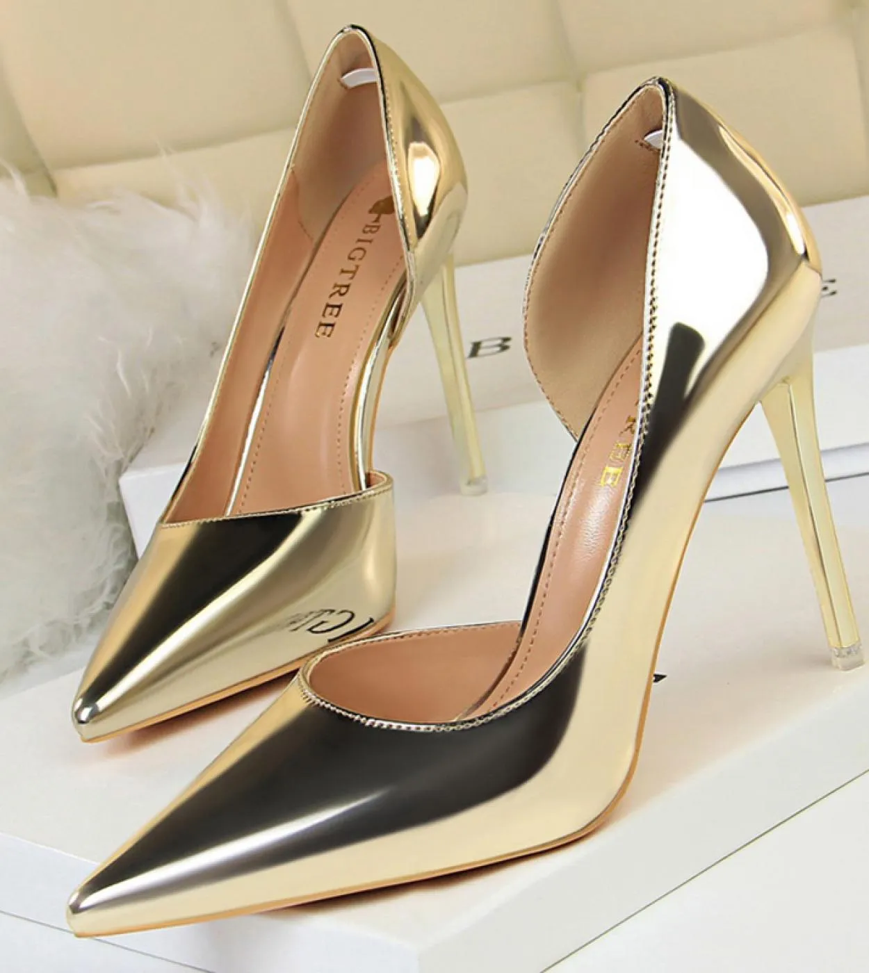 Scarpe con tacco alto da donna 2022 Scarpin oro Scarpe con tacco alto da donna Scarpe con tacco alto da donna