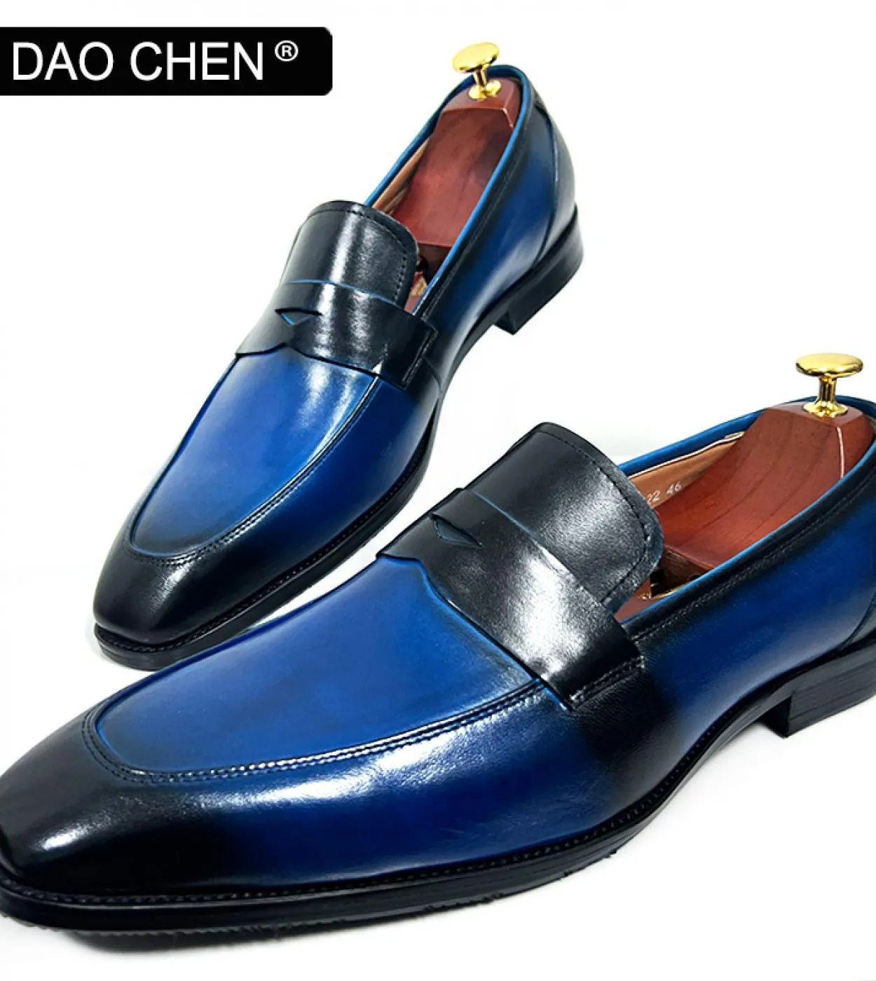 Scarpe da uomo Mocassini di marca di lusso Mocassini in pelle blu Mocassini da uomo Mocassini da uomo in pelle di lusso Scarpe c