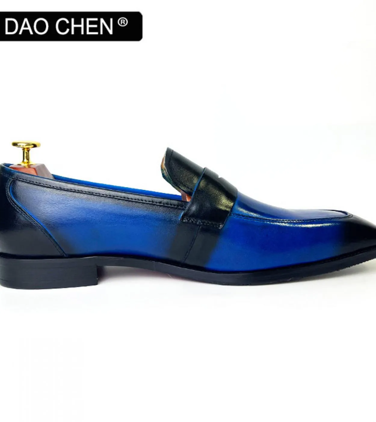 Scarpe da uomo Mocassini di marca di lusso Mocassini in pelle blu Mocassini da uomo Mocassini da uomo in pelle di lusso Scarpe c