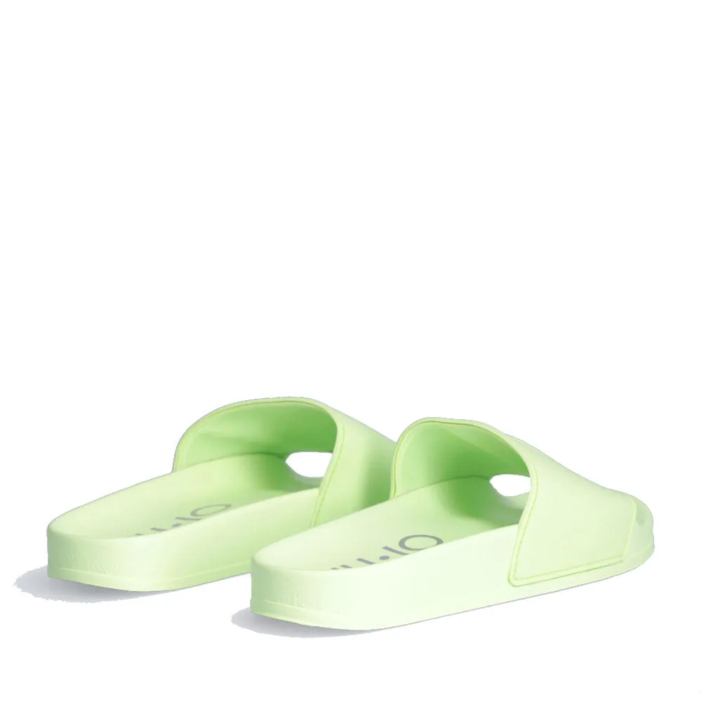 Scarpe Donna LIU JO Kos 16 Ciabatte in Gomma Verde Menta con Maxi Logo