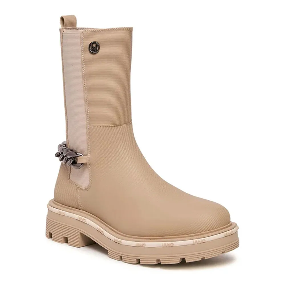 Scarpe LIU JO Taylor 628 Stivaletti Sand con Inserto Elastico e Catena Gioiello