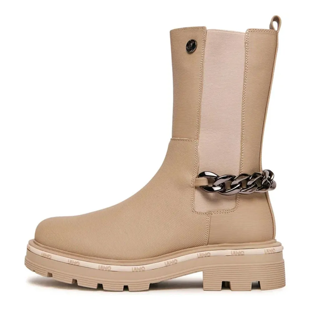 Scarpe LIU JO Taylor 628 Stivaletti Sand con Inserto Elastico e Catena Gioiello