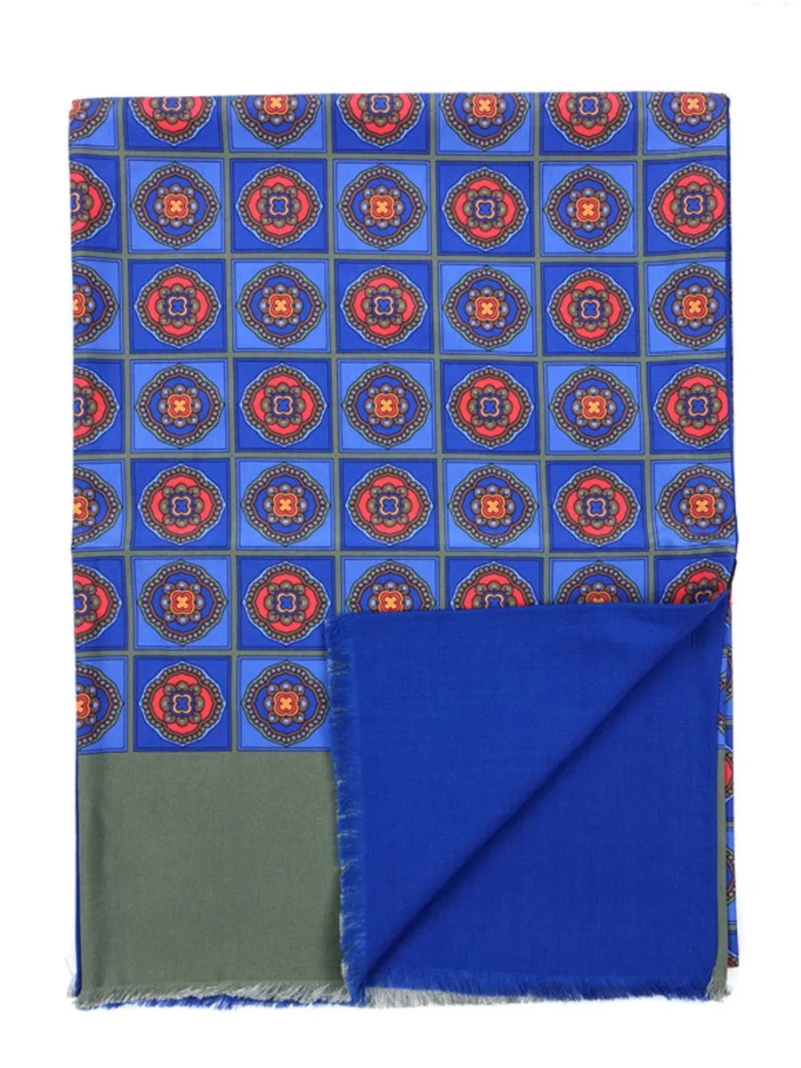 Sciarpa doppiata 100% seta Madder MIKONOS Blu 