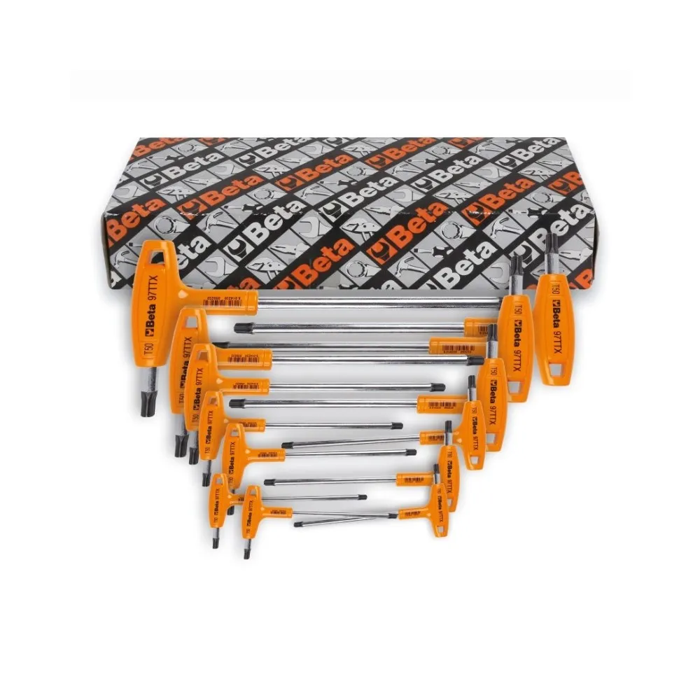 Serie di 8 chiavi maschio piegate con impugnatura per viti Torx - Beta 97TTX/S8