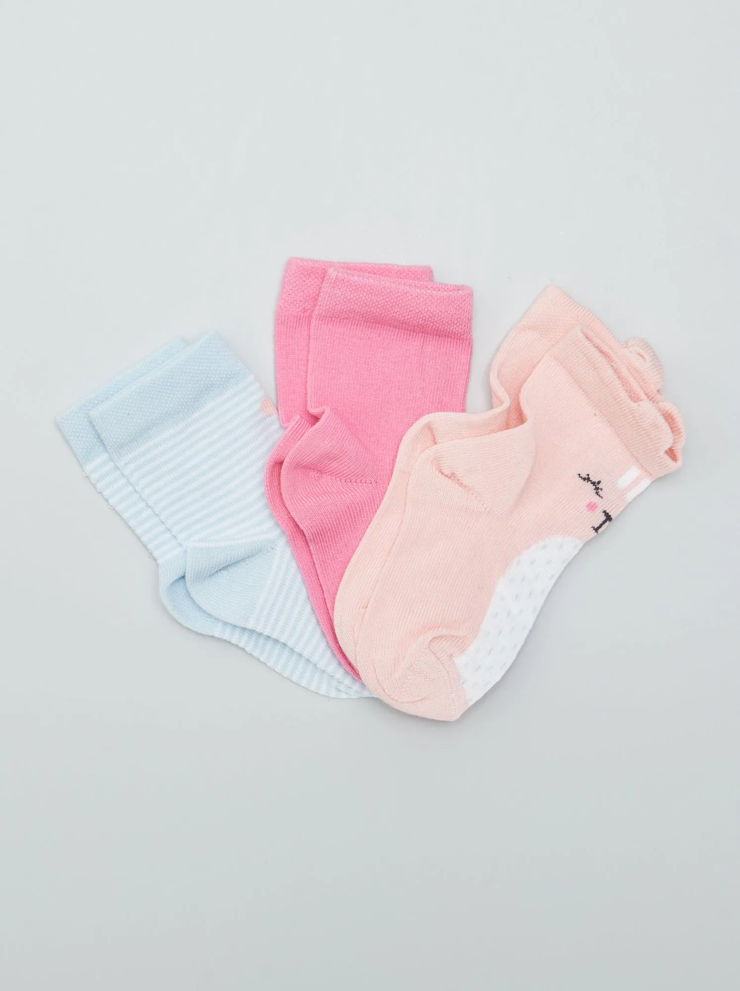 Set di 3 paia di calzini con motivi - ROSA
