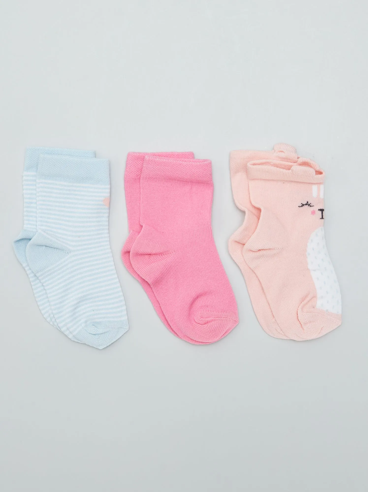 Set di 3 paia di calzini con motivi - ROSA