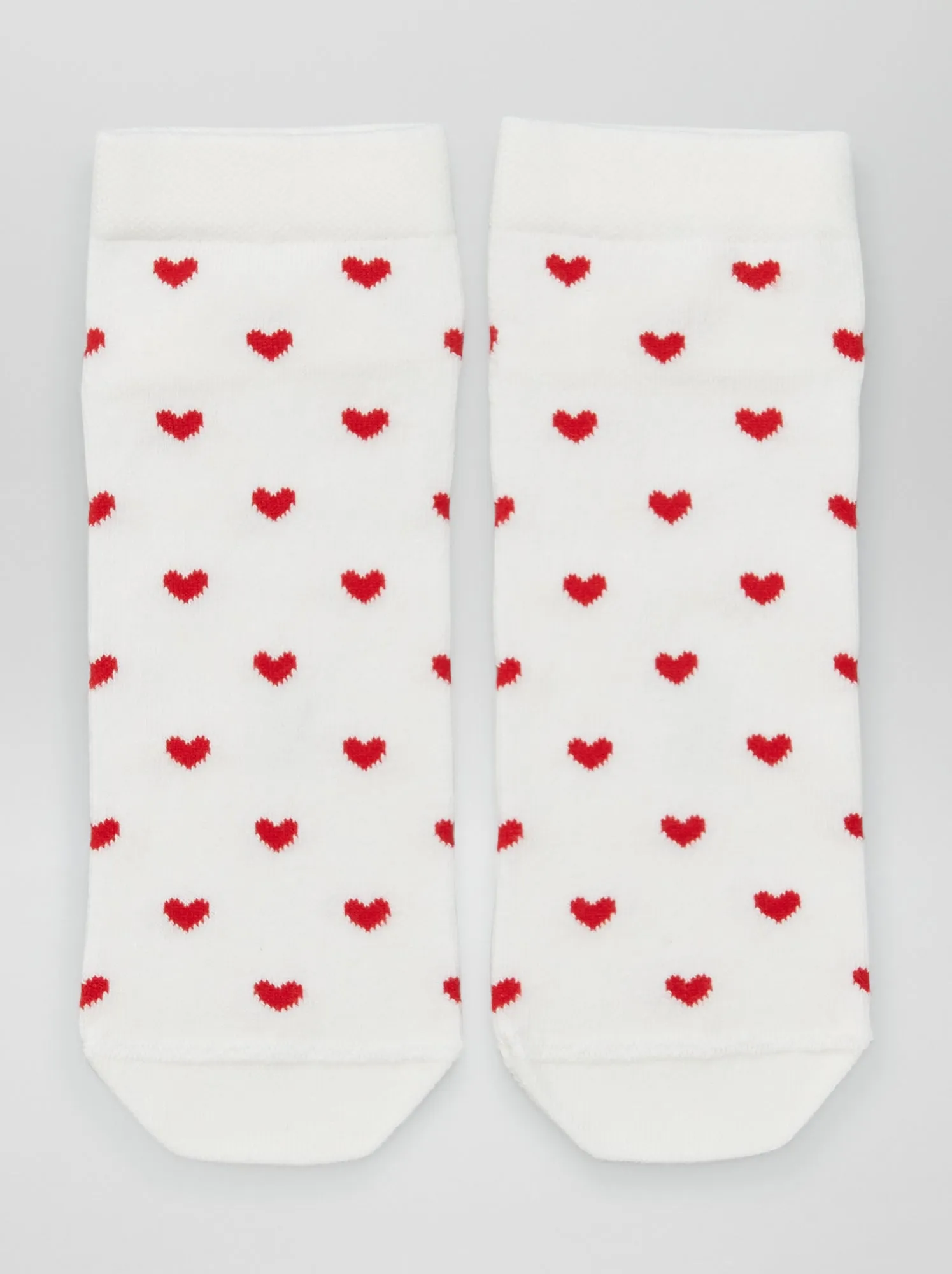 Set di 3 paia di calzini 'cuori' - BIANCO