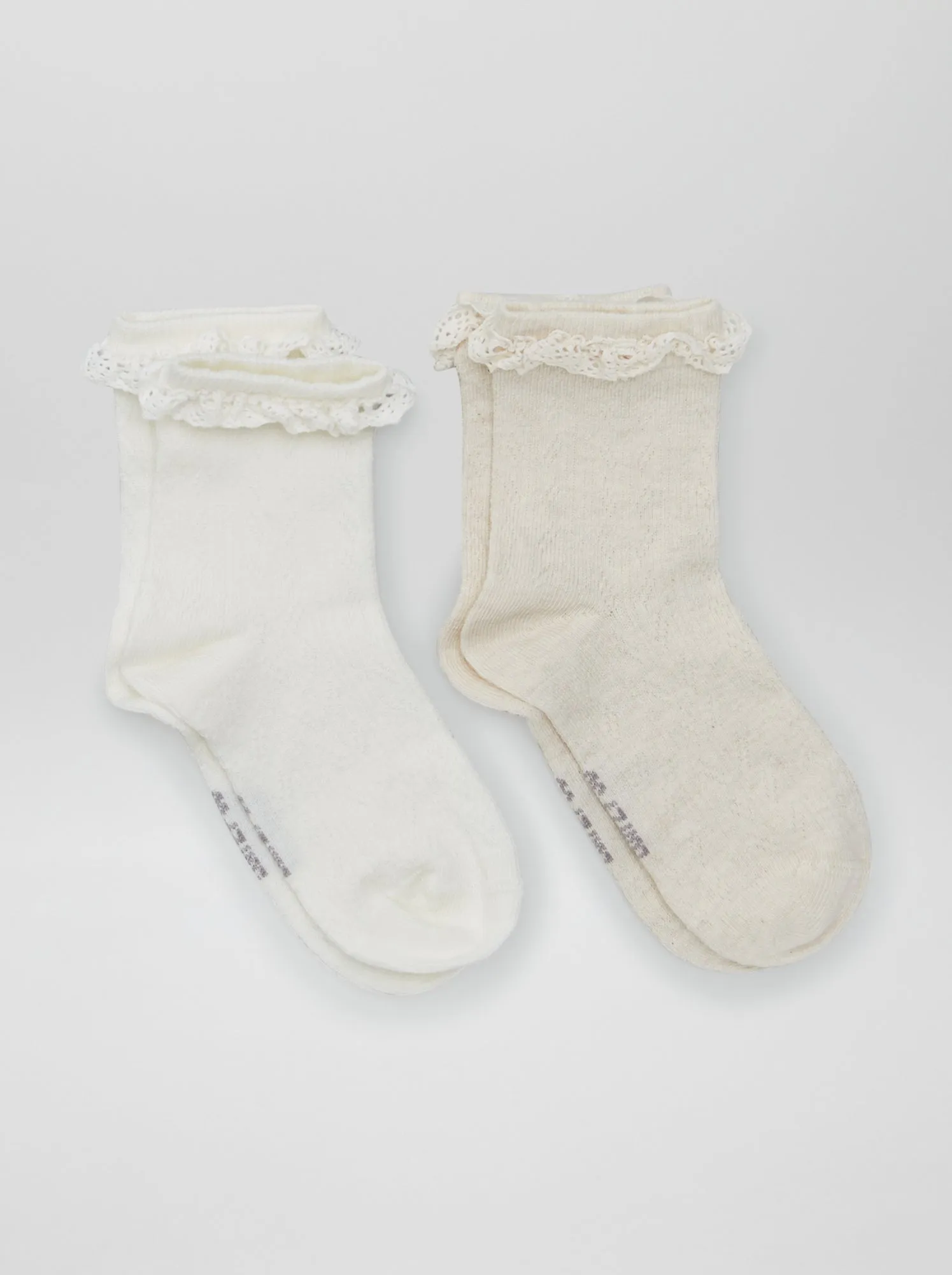 Set di calzini con volant - 2 paia - BEIGE