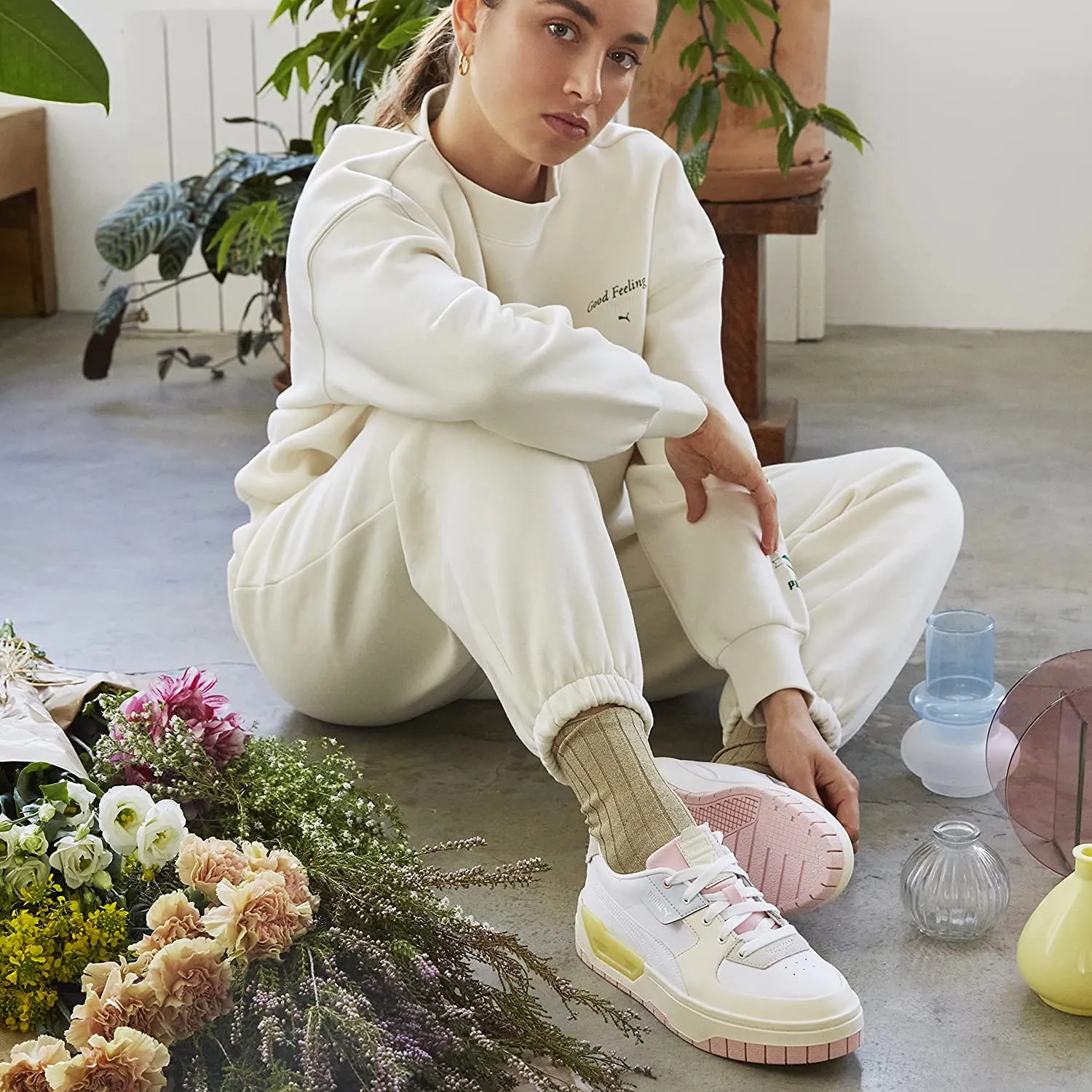 Sneakers Basse PUMA Donna Cali Dream Wns,Puma White-Marshmall Bianco