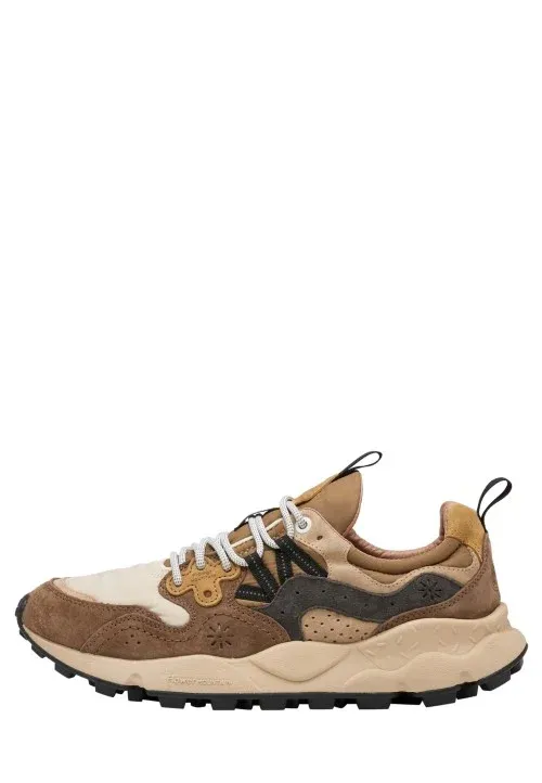 Sneakers in Suede and Technical Fabric / Beige