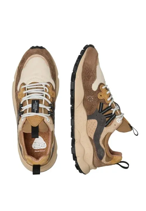 Sneakers in Suede and Technical Fabric / Beige