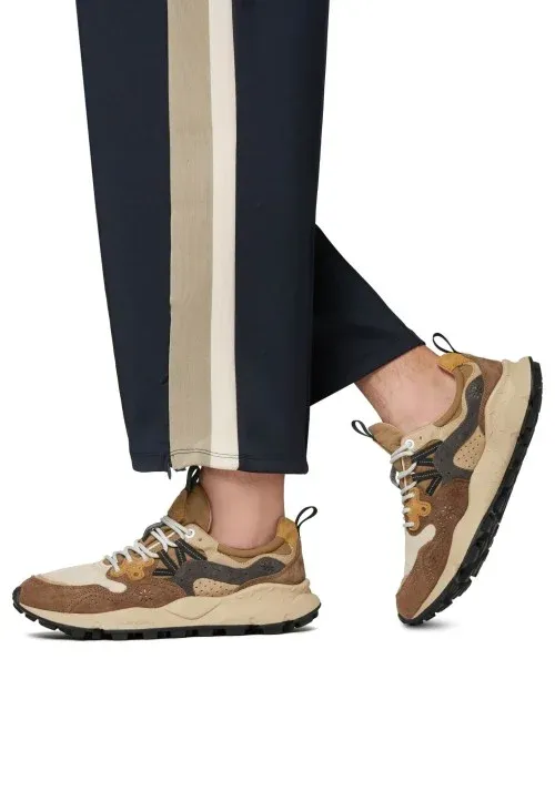 Sneakers in Suede and Technical Fabric / Beige