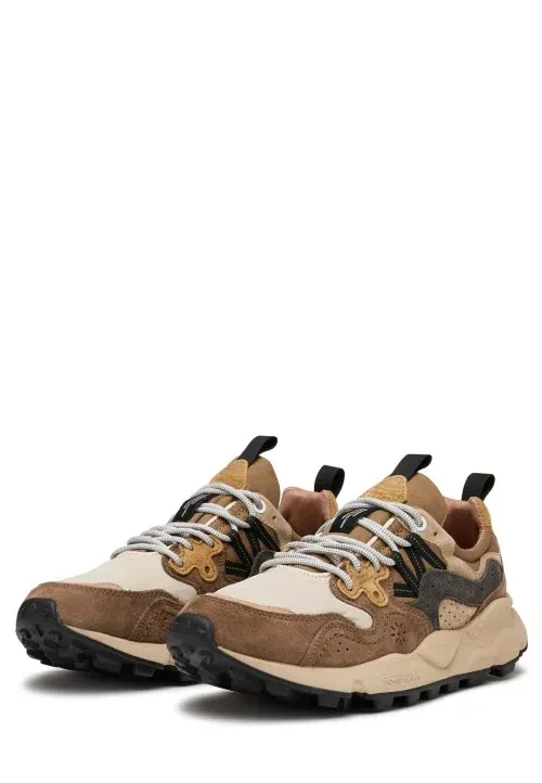 Sneakers in Suede and Technical Fabric / Beige