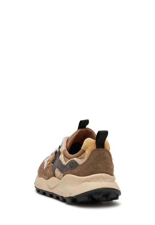 Sneakers in Suede and Technical Fabric / Beige