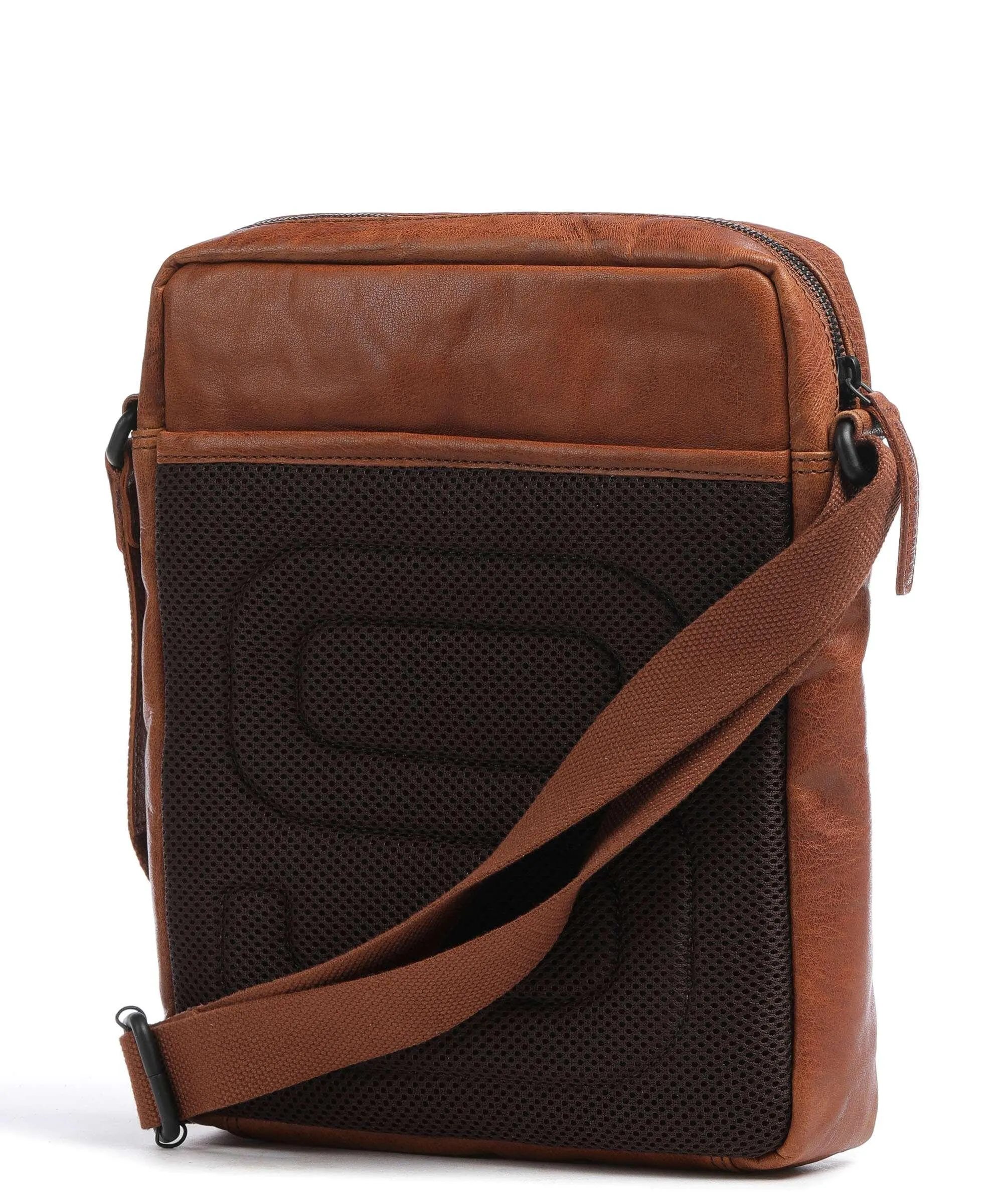 Spikes & Sparrow Bronco Borsa a tracolla 12″ pelle a grana fine marrone  