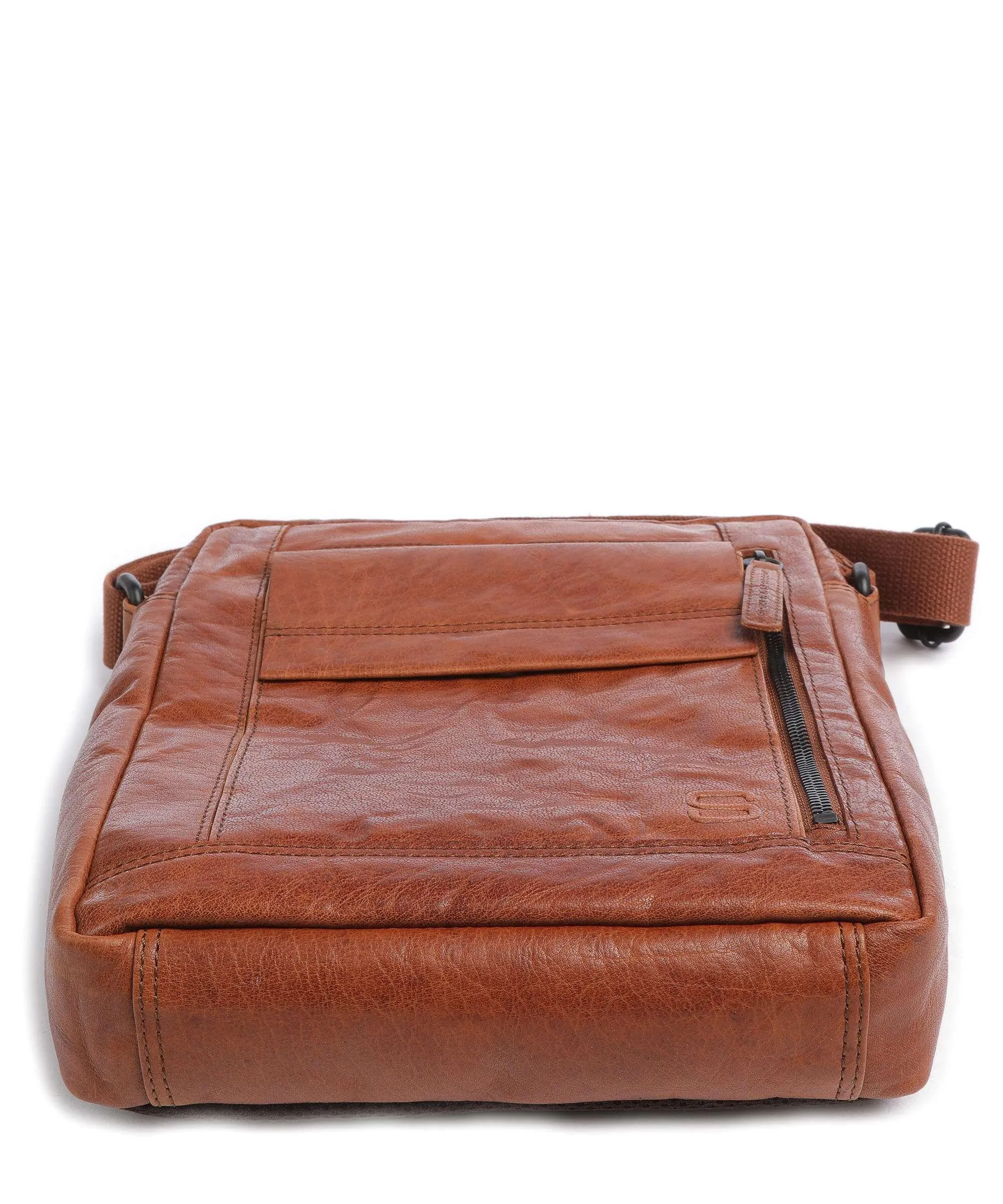  Spikes & Sparrow Bronco Borsa a tracolla 12″ pelle a grana fine marrone  