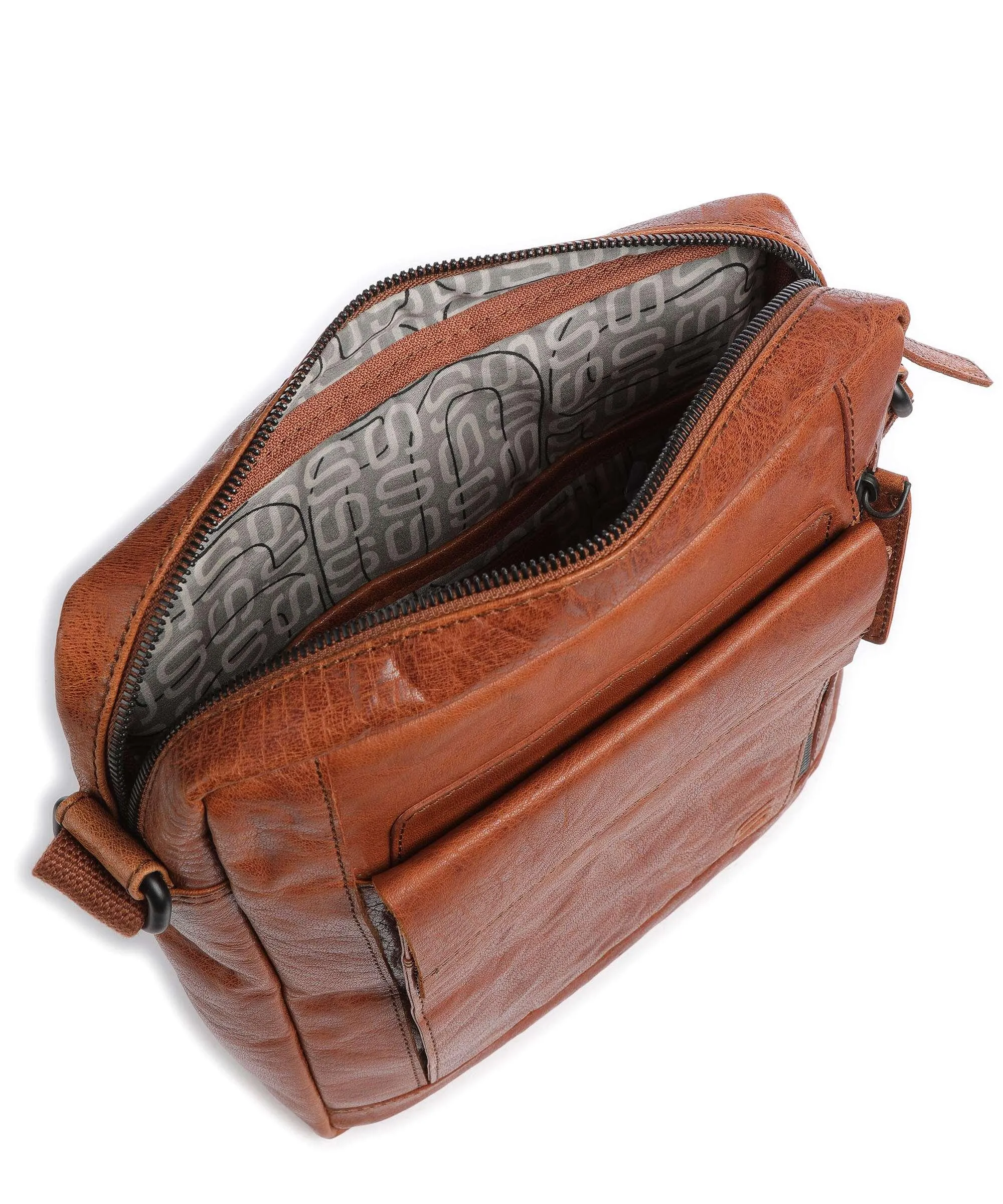  Spikes & Sparrow Bronco Borsa a tracolla 12″ pelle a grana fine marrone  