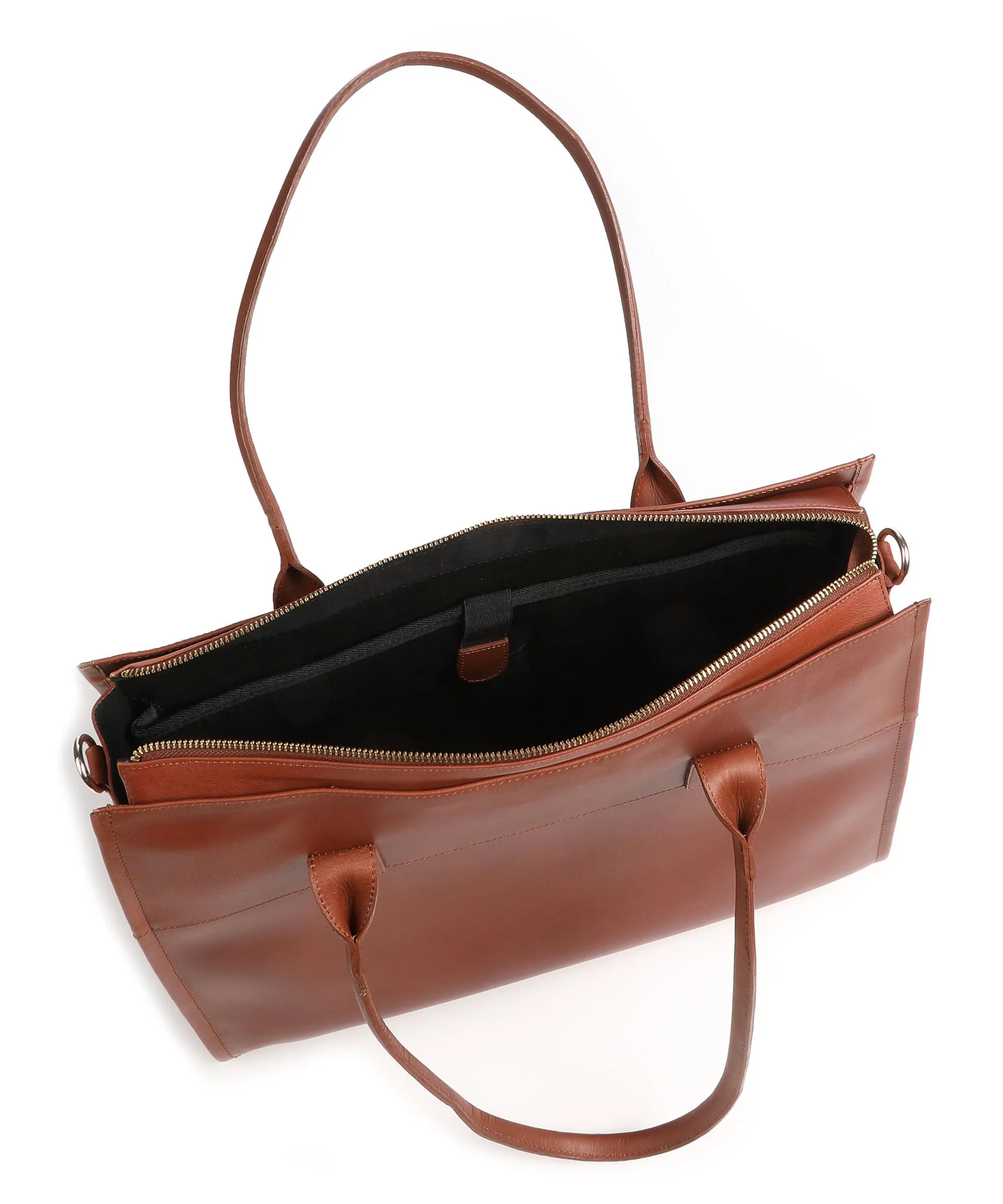  Still Nordic Aggie Aggie Borsa shopper 15″ pelle liscia cognac  