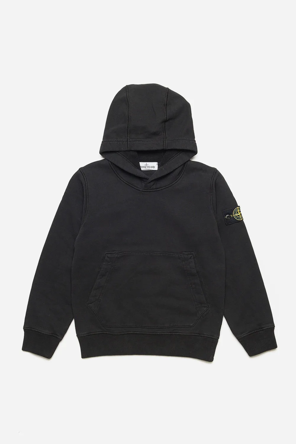Stone Island Felpa G/c Cappuccio Basica Nero Bambino