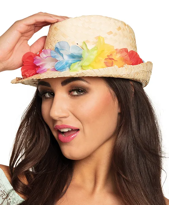Summery Hawaii fiori cappello di paglia