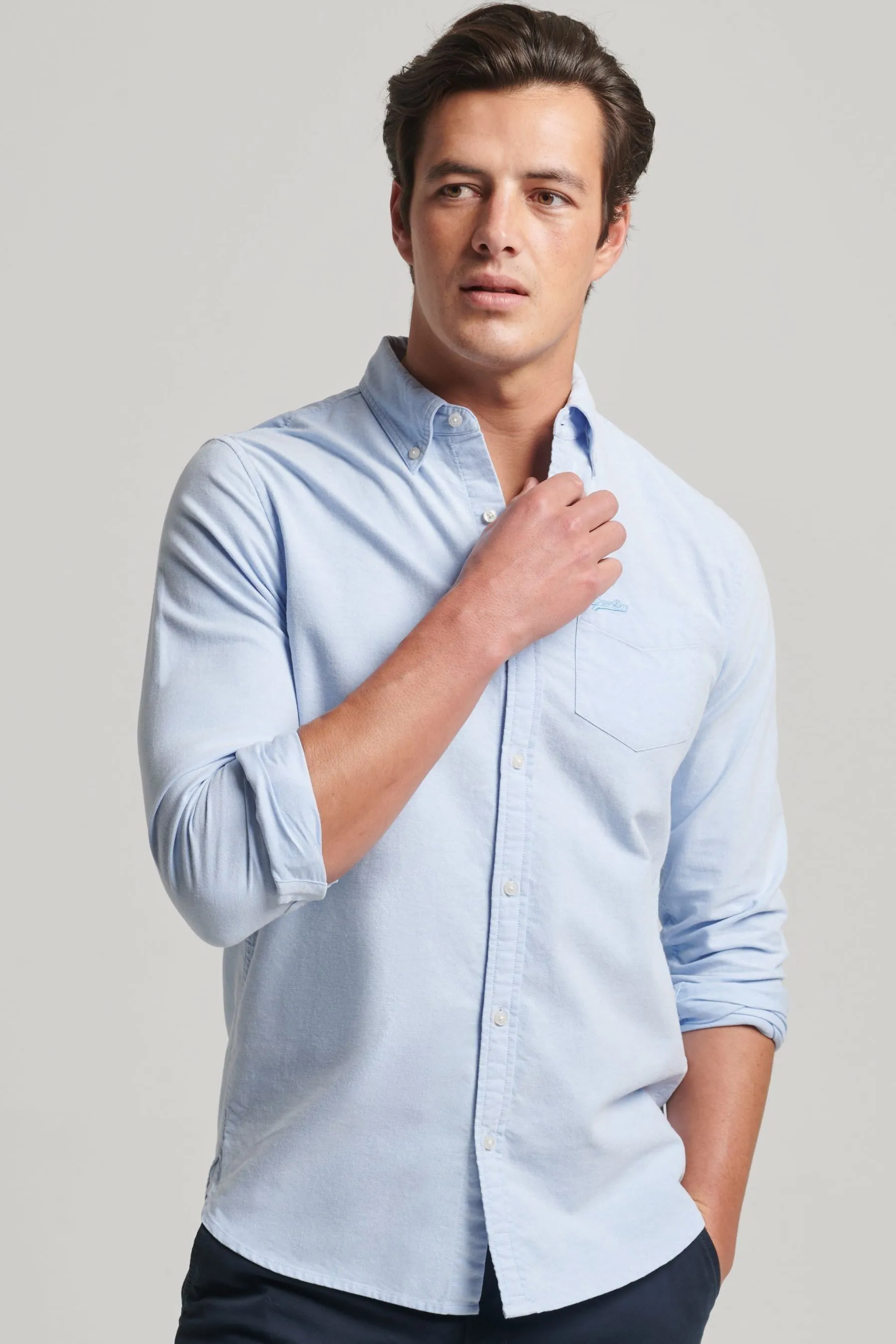 Superdry - Camicia a Oxford lunghe in cotone