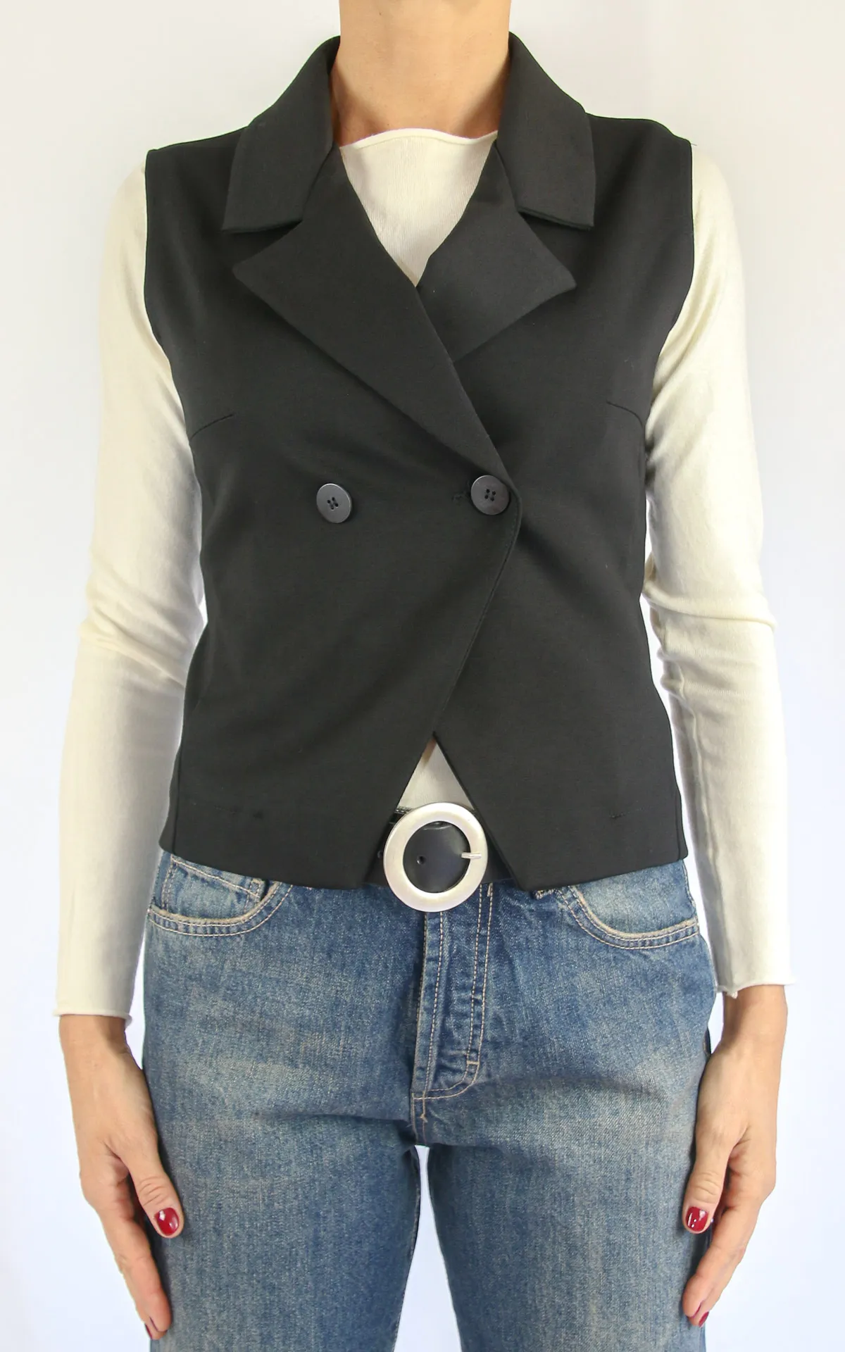 SusyMix – gilet doppiopetto – nero