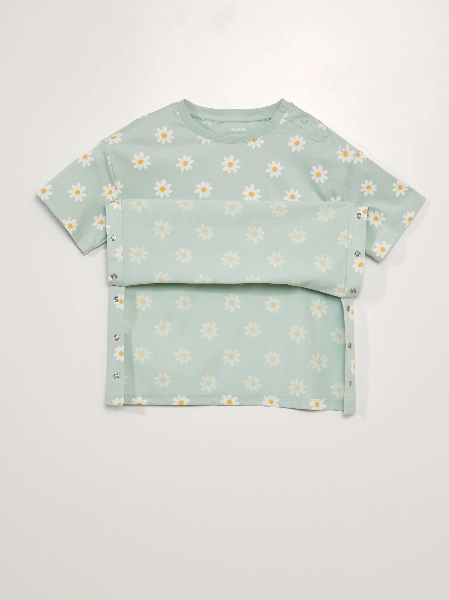 T-shirt adattiva con motivo 'fiori' - BIANCO