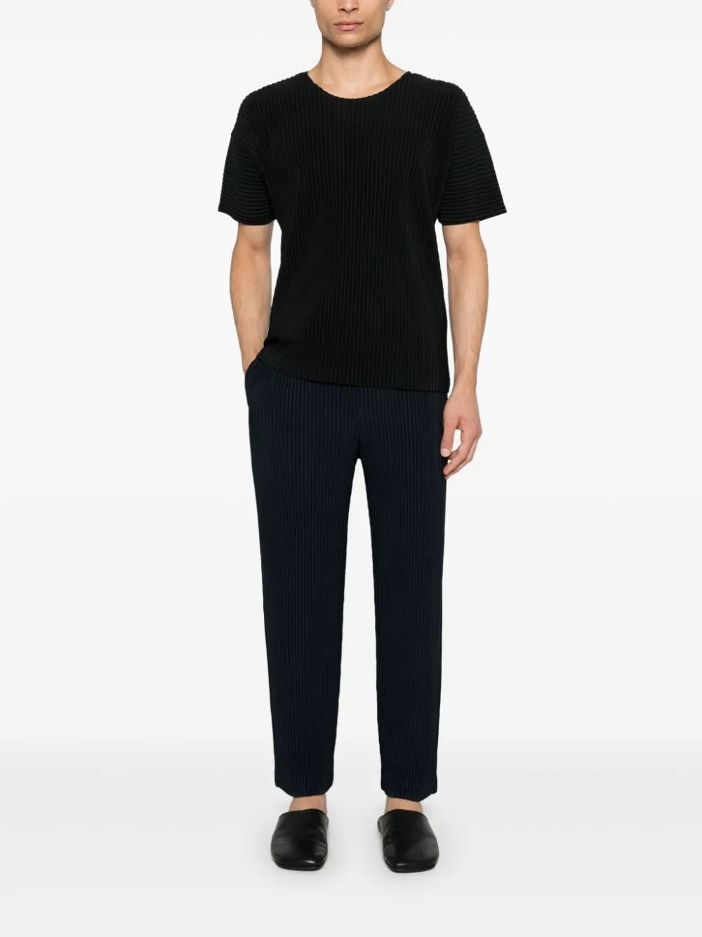 T-shirt Color Pleats plissettata