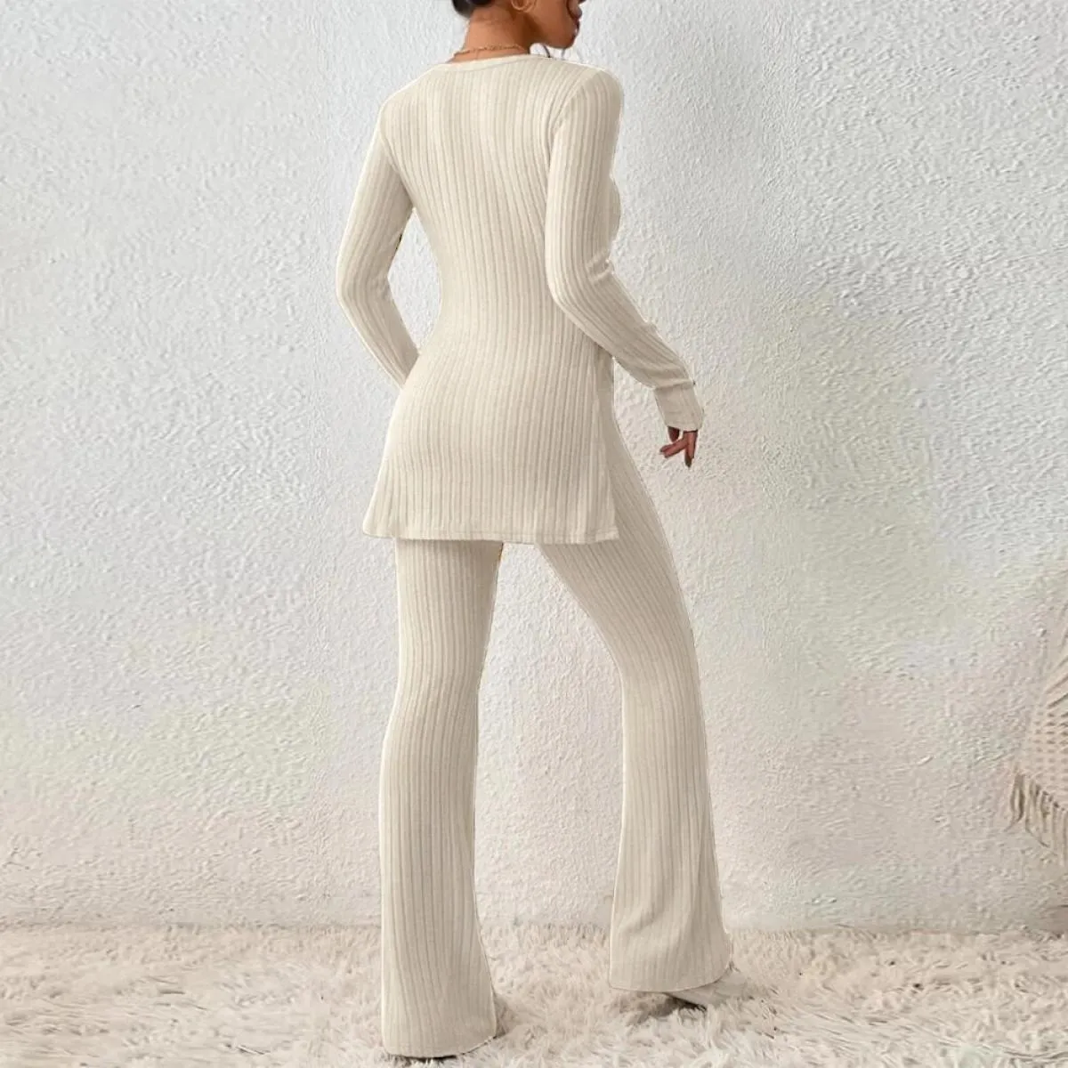 Top + Pantaloni Set per le donne Completo a 2 pezzi 2023 Autunno Inverno Abbigliamento Elegante camicia a maniche lunghe femmini
