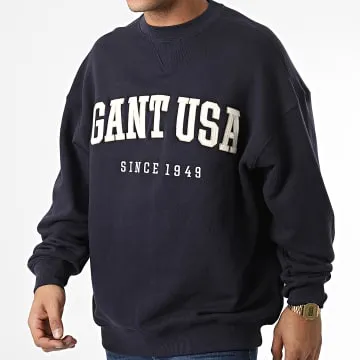 Top con girocollo oversize USA 2006044 blu navy