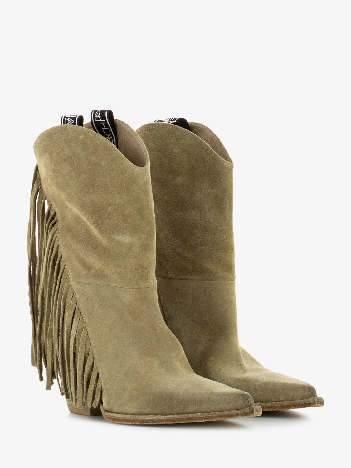 Tronchetti texani con frange camel