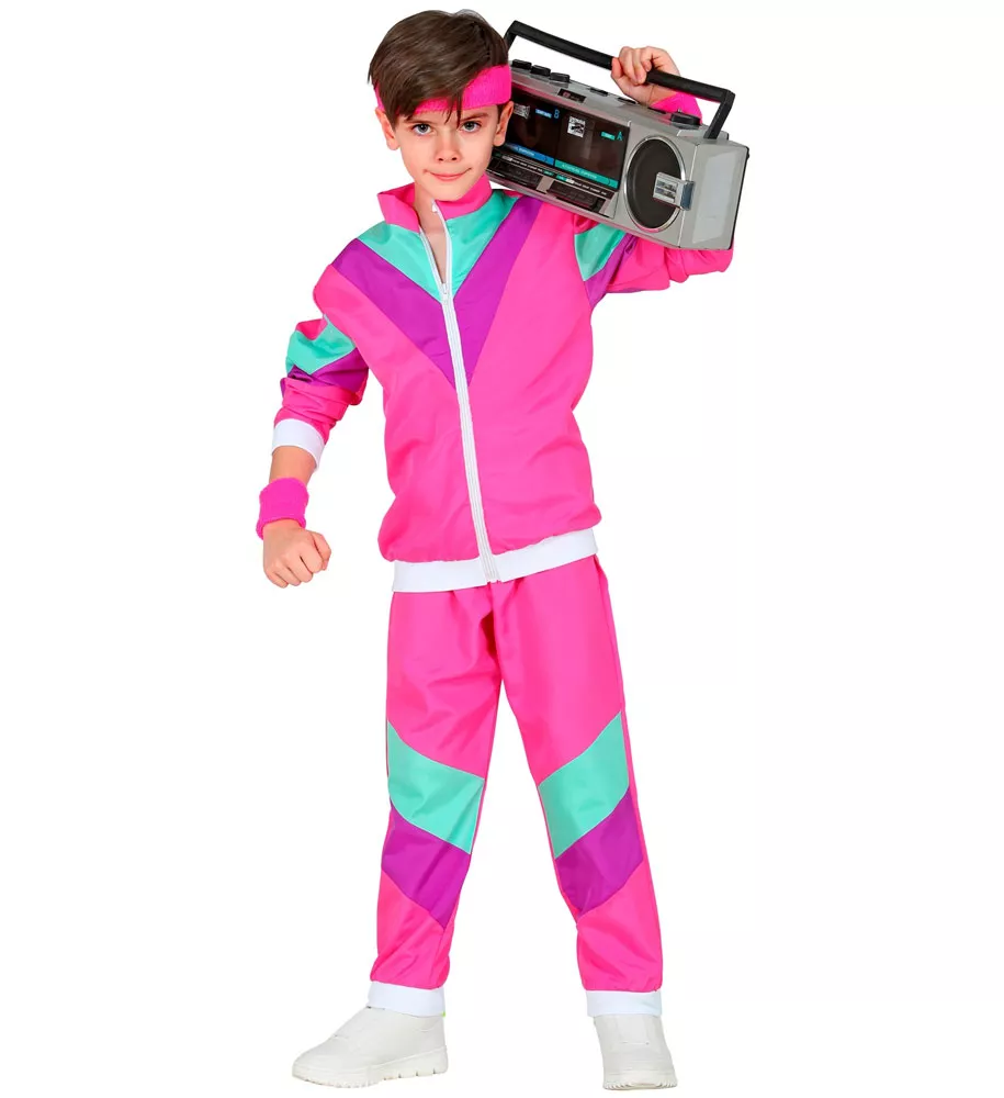 Tuta da jogging anni '80 per bambini rosa