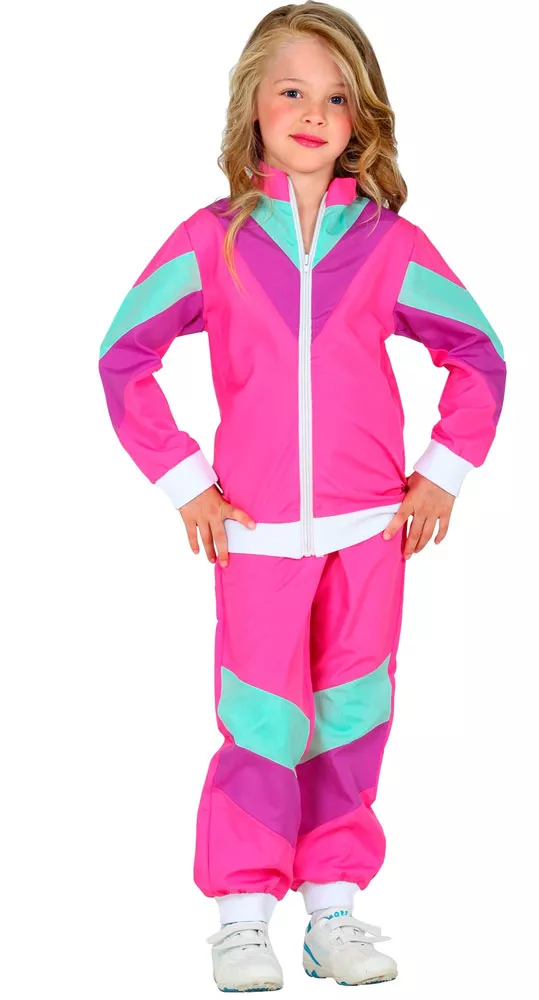 Tuta da jogging anni '80 per bambini rosa
