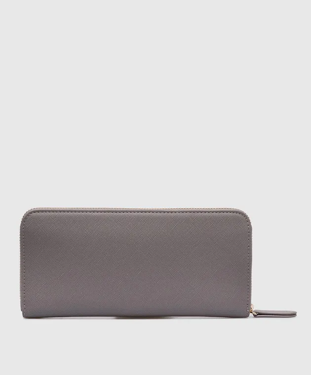 Twinset Portafoglio grigio con logo in metallo 242TH7020