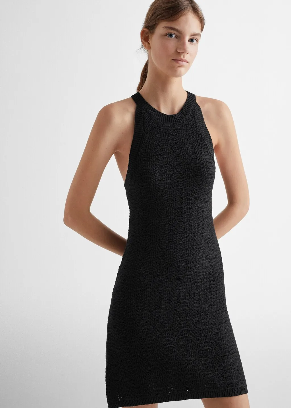 Vestito halter traforato