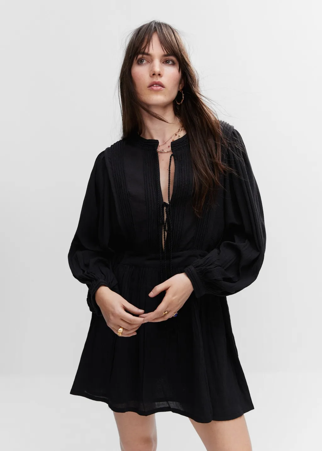 Vestito texture fiocchi