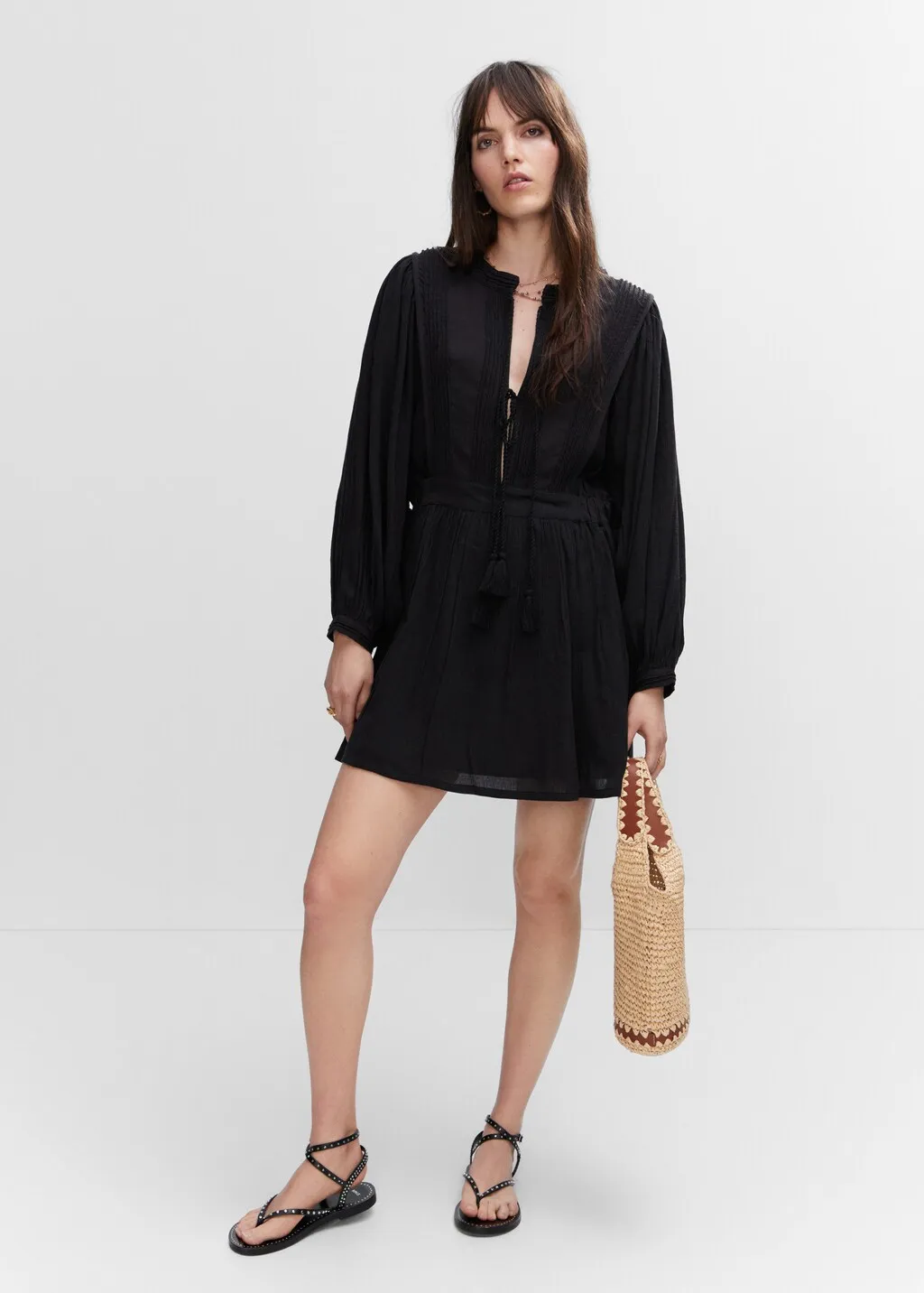 Vestito texture fiocchi